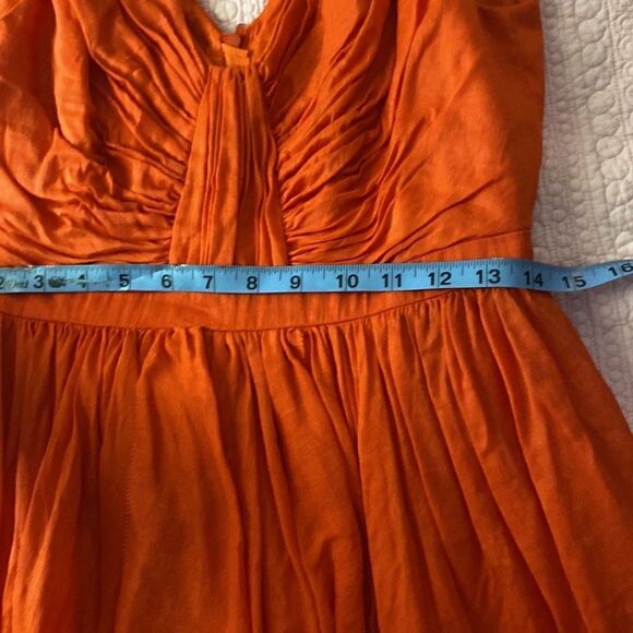 Quillaree Coral Silk Blend Sleeveless Dress - Picture 6 of 12